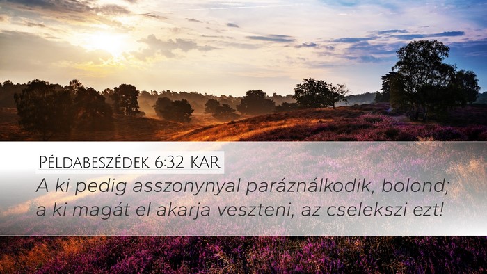 Példabeszédek 6:32 KAR Bible Verse Image