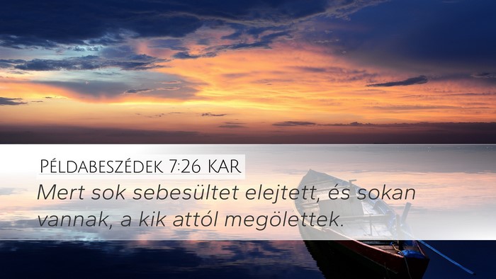 Példabeszédek 7:26 KAR Bible Verse Image