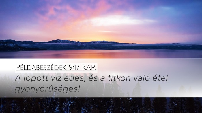 Példabeszédek 9:17 KAR Bible Verse Image