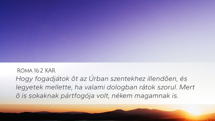 Róma 16:2 KAR Bible Verse Image