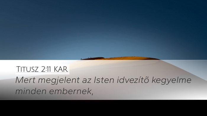 Titusz 2:11 KAR Bible Verse Image
