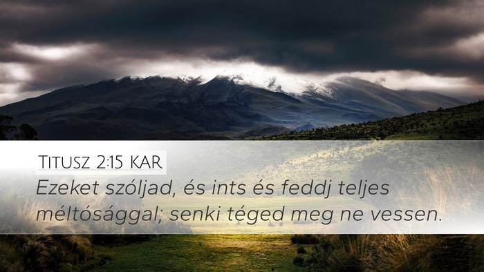 Titusz 2:15 KAR Bible Verse Image
