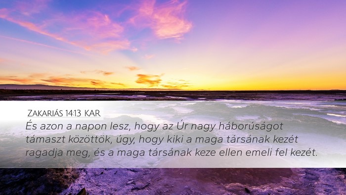 Zakariás 14:13 KAR Bible Verse Image