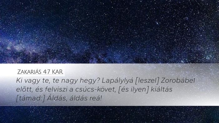 Zakariás 4:7 KAR Bible Verse Image