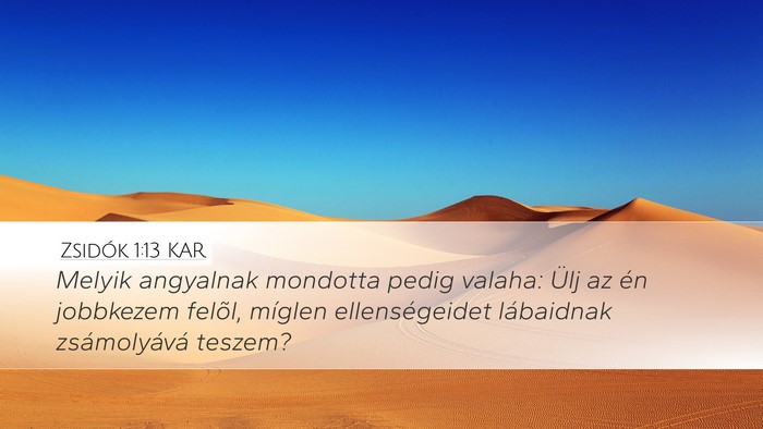 Zsidók 1:13 KAR Bible Verse Image