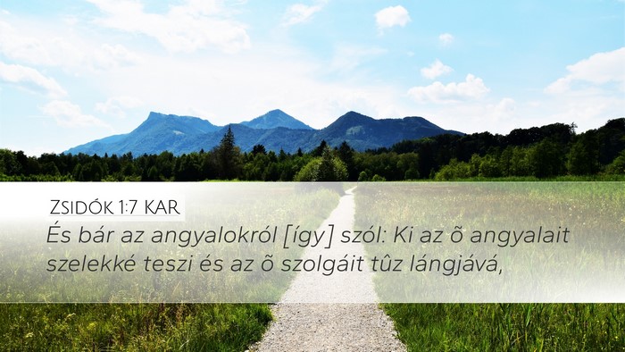 Zsidók 1:7 KAR Bible Verse Image