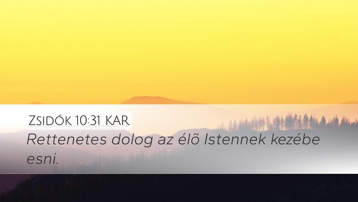 Zsidók 10:31 KAR Bible Verse Image