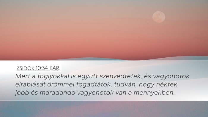 Zsidók 10:34 KAR Bible Verse Image