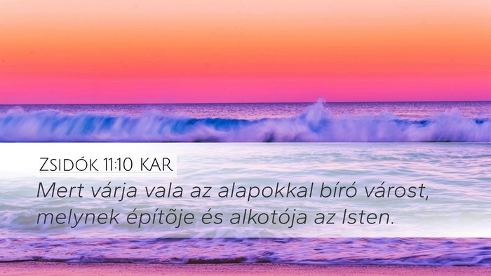 Zsidók 11:10 KAR Bible Verse Image