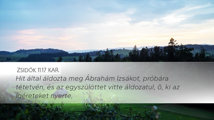 Zsidók 11:17 KAR Bible Verse Image