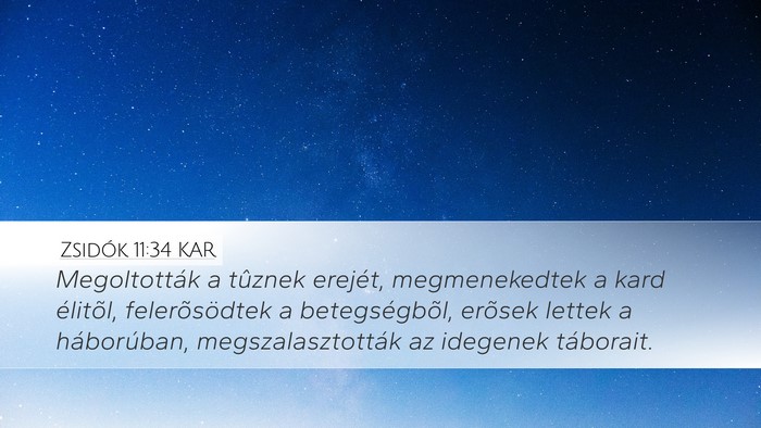 Zsidók 11:34 KAR Bible Verse Image