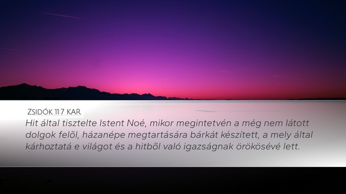 Zsidók 11:7 KAR Bible Verse Image