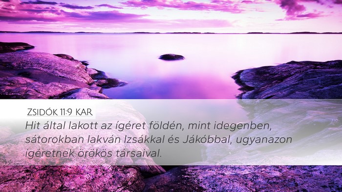 Zsidók 11:9 KAR Bible Verse Image