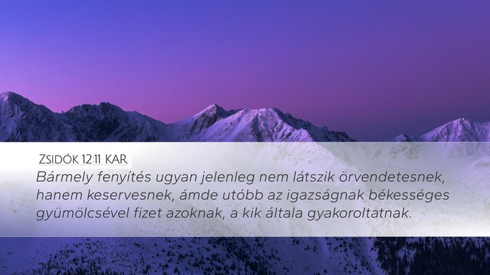 Zsidók 12:11 KAR Bible Verse Image