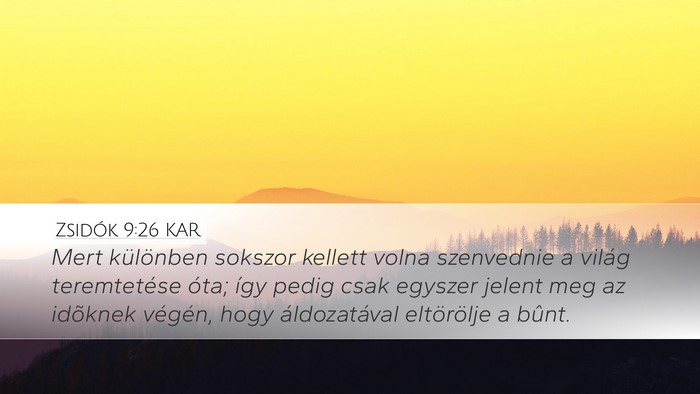 Zsidók 9:26 KAR Bible Verse Image