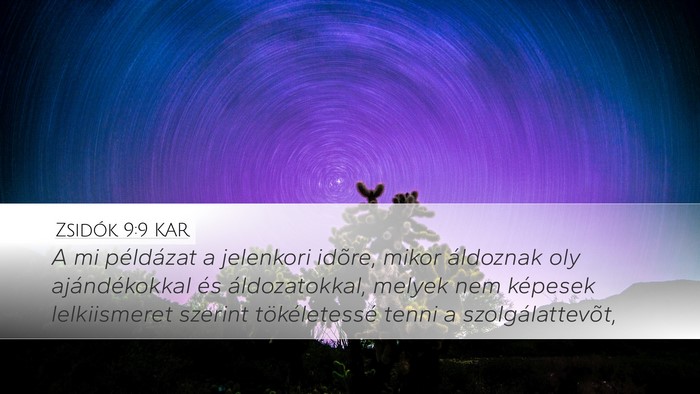 Zsidók 9:9 KAR Bible Verse Image