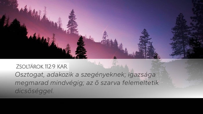 Zsoltárok 112:9 KAR Bible Verse Image