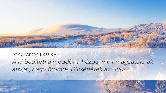 Zsoltárok 113:9 KAR Bible Verse Image