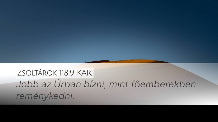 Zsoltárok 118:9 KAR Desktop Wallpaper - Jobb az Úrban bízni, mint fõemberekben - Desktop Bible Verse Wallpaper