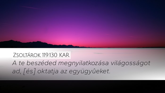 Zsoltárok 119:130 KAR Bible Verse Image