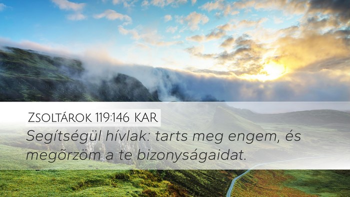 Zsoltárok 119:146 KAR Desktop Wallpaper - Segítségül hívlak: tarts meg engem, és - Desktop Bible Verse Wallpaper