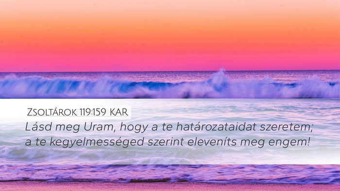 Zsoltárok 119:159 KAR Desktop Wallpaper - Lásd meg Uram, hogy a te határozataidat - Desktop Bible Verse Wallpaper