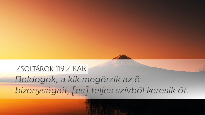 Zsoltárok 119:2 KAR Desktop Wallpaper - Boldogok, a kik megõrzik az õ bizonyságait, - Desktop Bible Verse Wallpaper