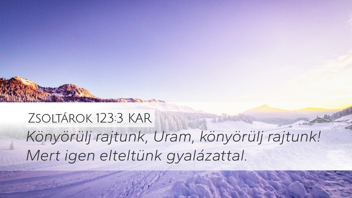 Zsoltárok 123:3 KAR Desktop Wallpaper - Könyörülj rajtunk, Uram, könyörülj rajtunk! - Desktop Bible Verse Wallpaper