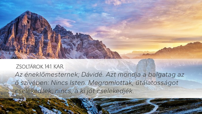 Zsoltárok 14:1 KAR Bible Verse Image
