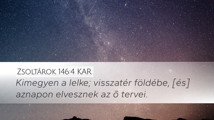 Zsoltárok 146:4 KAR Desktop Wallpaper - Kimegyen a lelke; visszatér földébe, [és] - Desktop Bible Verse Wallpaper