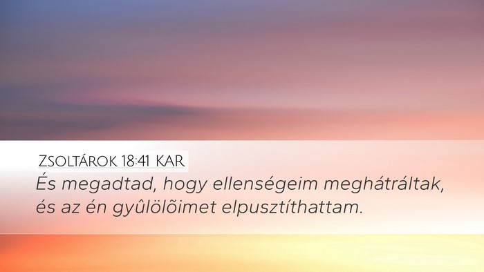 Zsoltárok 18:41 KAR Desktop Wallpaper - És megadtad, hogy ellenségeim meghátráltak, - Desktop Bible Verse Wallpaper