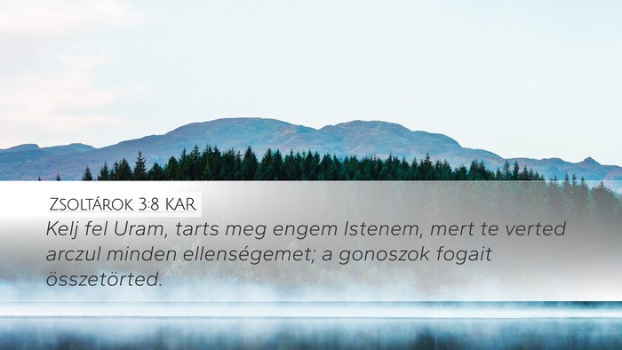 Zsoltárok 3:8 KAR Desktop Wallpaper - Kelj fel Uram, tarts meg engem Istenem, mert te - Desktop Bible Verse Wallpaper