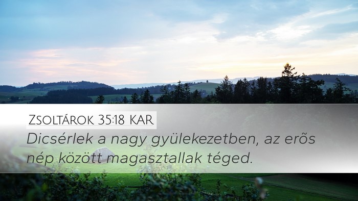 Zsoltárok 35:18 KAR Bible Verse Image