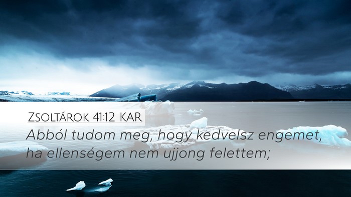 Zsoltárok 41:12 KAR Desktop Wallpaper - Abból tudom meg, hogy kedvelsz engemet, ha - Desktop Bible Verse Wallpaper