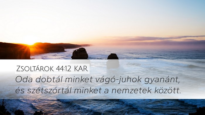 Zsoltárok 44:12 KAR Desktop Wallpaper - Oda dobtál minket vágó-juhok gyanánt, és - Desktop Bible Verse Wallpaper