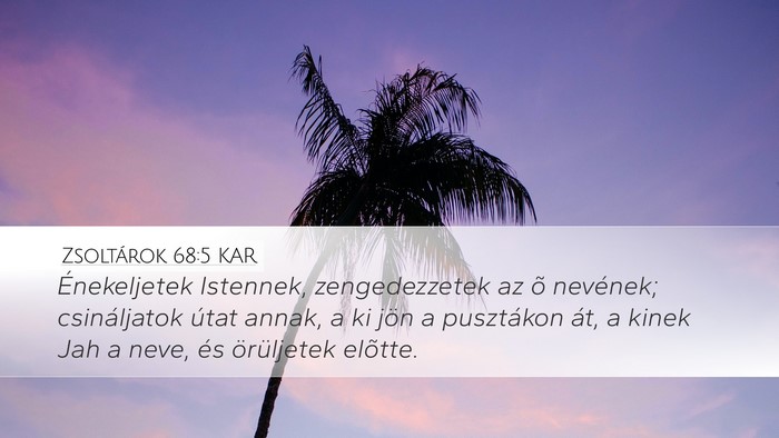 Zsoltárok 68:5 KAR Bible Verse Image