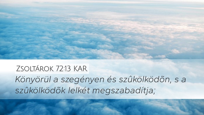 Zsoltárok 72:13 KAR Desktop Wallpaper - Könyörül a szegényen és szûkölködõn, s a - Desktop Bible Verse Wallpaper