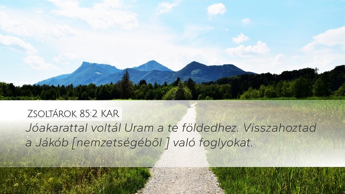 Zsoltárok 85:2 KAR Desktop Wallpaper - Jóakarattal voltál Uram a te földedhez. - Desktop Bible Verse Wallpaper