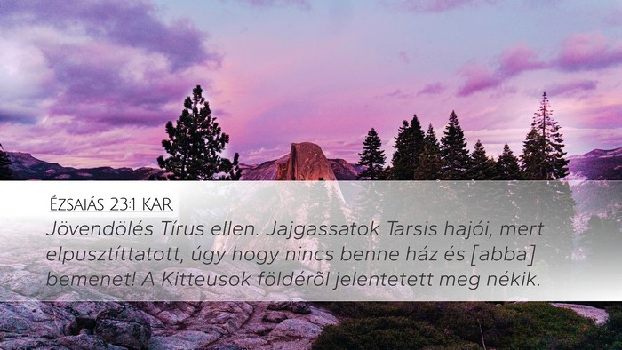 Ézsaiás 23:1 KAR Bible Verse Image