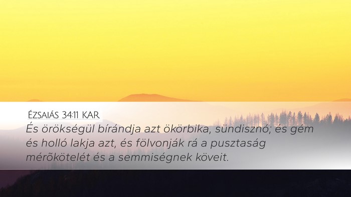 Ézsaiás 34:11 KAR Bible Verse Image