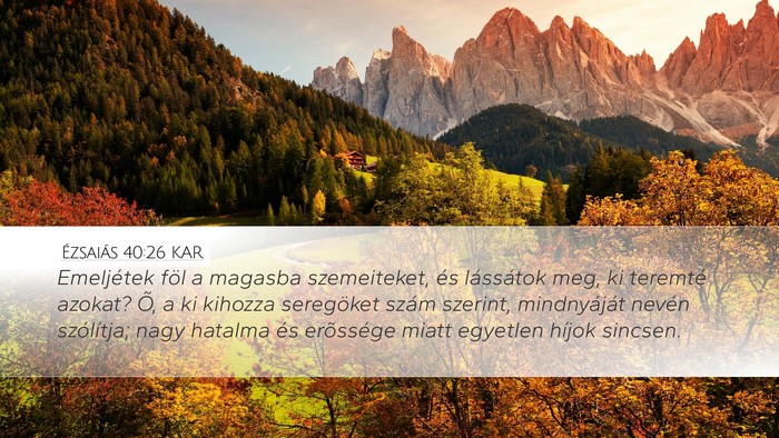Ézsaiás 40:26 KAR Bible Verse Image