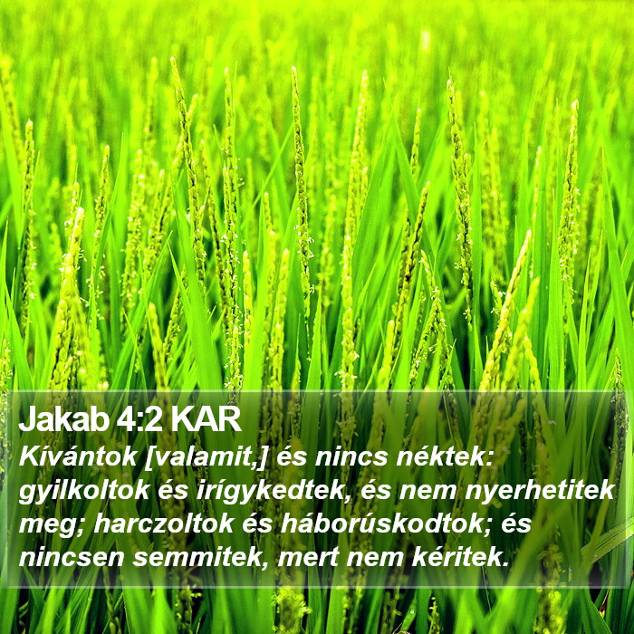 Jakab 4:2 KAR - Kívántok [valamit,] és nincs néktek: