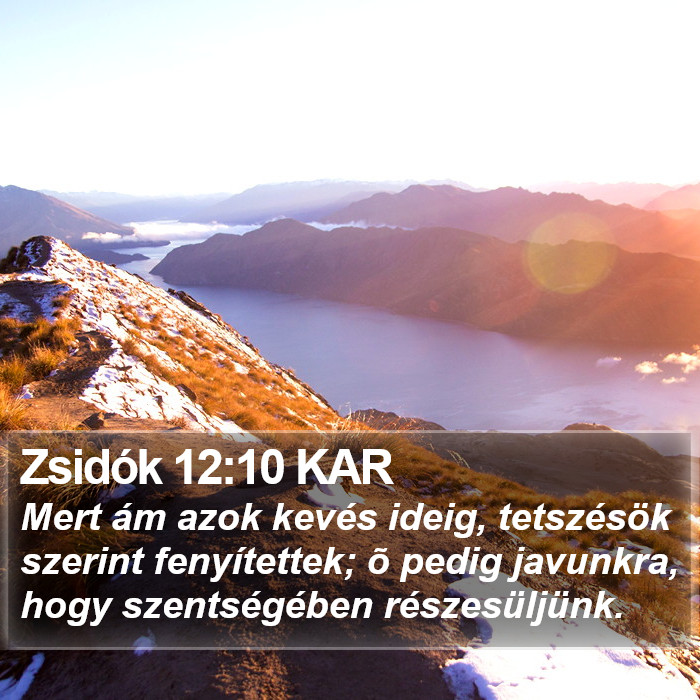 Azok Zsidók 12:10 KAR - Mert ám azok kevés ideig, tetszésök szerint