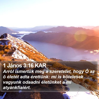 1 János 3:16 KAR Bible Verse Image