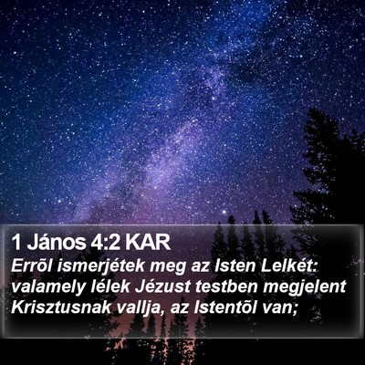 1 János 4:2 KAR Bible Verse Image