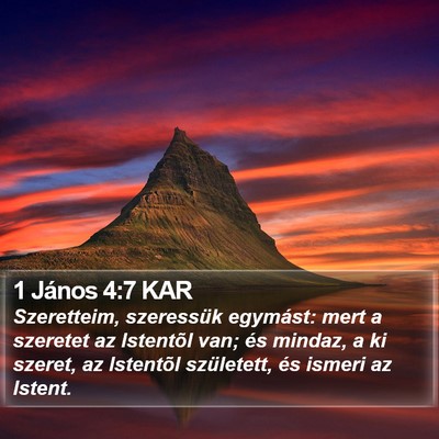 1 János 4:7 KAR Bible Verse Image