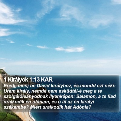 1 Királyok 1:13 KAR Bible Verse Image
