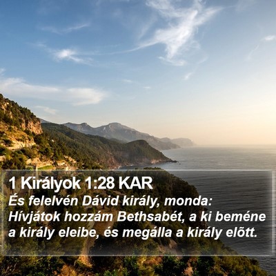 1 Királyok 1:28 KAR Bible Verse Image
