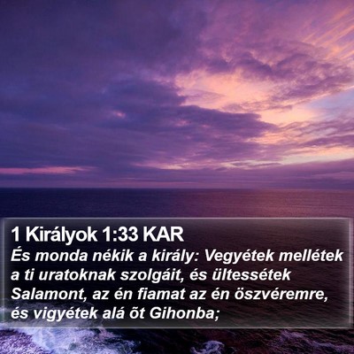 1 Királyok 1:33 KAR Bible Verse Image