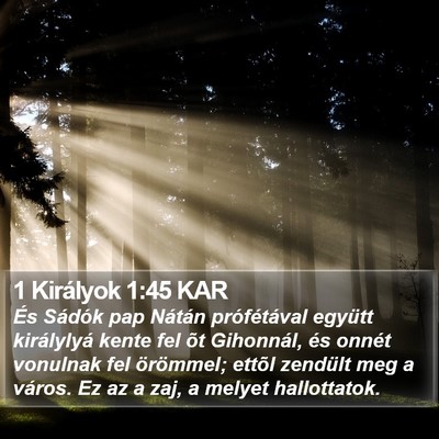 1 Királyok 1:45 KAR Bible Verse Image